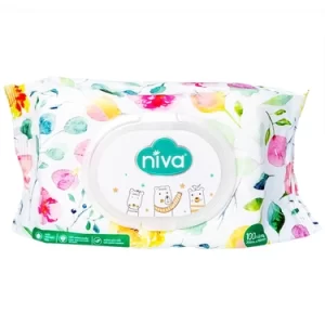 Khăn ướt Niva Baby làm sạch, kháng khuẩn và giữ vệ sinh (100 miếng)
