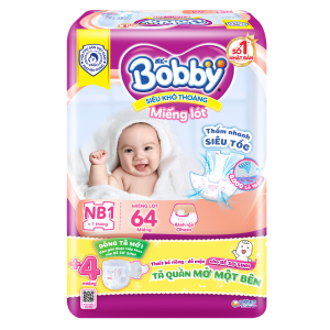 Miếng lót Bobby size Newborn 1 64 miếng (dưới 5kg)