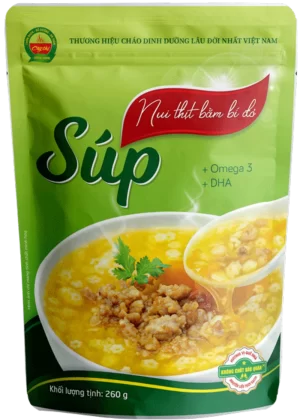 Súp nui thịt bằm bí đỏ
