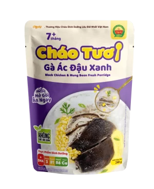 Cháo tươi gà ác đậu xanh