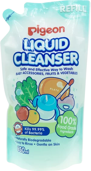 Dung dịch súc rửa bình sữa Pigeon túi 650ml refill
