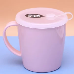 Konbini Cốc uống nước có lỗ cắm ống hút 300ml-màu hồng