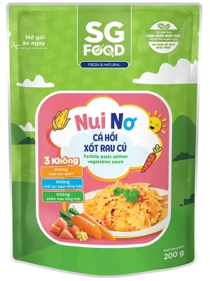 Nui nơ cá hồi xốt rau củ 200g