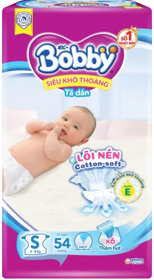 Tã dán Bobby siêu thấm khô thoáng S54