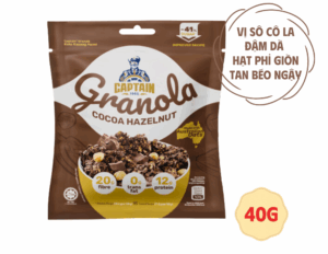 Granola Captain Oats Cacao hạt phỉ 40g