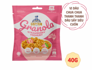 Granola Captain Oats Sữa chua dâu tây 40g