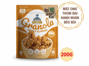 Granola Captain Oats Mật ong hạnh nhân (200g x 12)