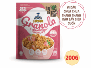 Granola Captain Oats sữa chua dâu tây 200gr