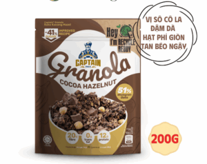 Granola Captain Oats Cacao hạt phỉ 200gr