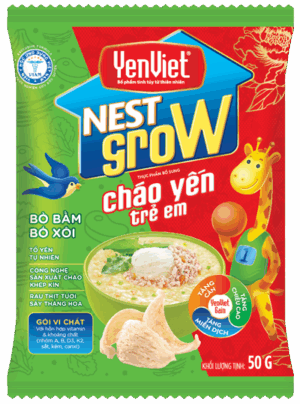 Cháo Yến Nest Grow- Bò Bằm Bó Xôi 50G