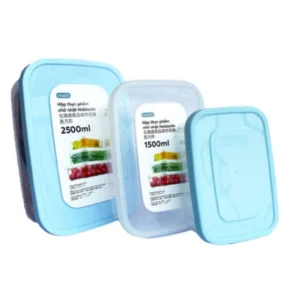 Bộ 3 hộp thực phẩm chữ nhật Hokkaido 750-1500-2500ml