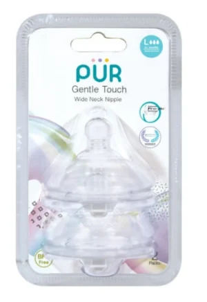 Pur Núm bình sữa Pur cổ rộng, Size L