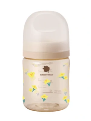 Bình sữa đôi Greenfinger BebeGrow PPSU 160ml   phiên bản hoa diên vĩ vàng   màu kem_be
