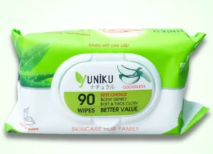 Khăn ướt Yuniku 90 tờ, xanh lá