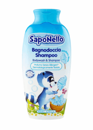 Sữa tắm gội toàn thân trẻ em Saponello - hương Kẹo Cotton 400ml
