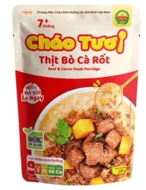 Cháo tươi thịt bò cà rốt