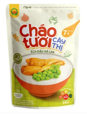 Cháo tươi ếch đậu hà lan