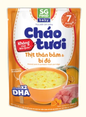 Cháo tươi baby thịt thăn bằm bí đỏ 240 gr,SG