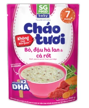 Cháo tươi baby bò đậu hà lan cà rốt 240g SG