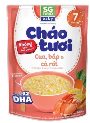 Cháo tươi baby cua, bắp cà rốt 240g SGF