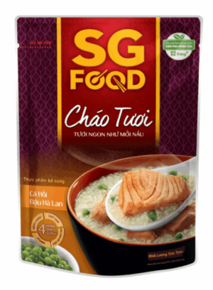 Cháo tươi SGF cá hồi đậu hà lan 240g