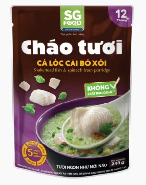 Cháo tươi SGF cá lóc cải bó xôi 240g