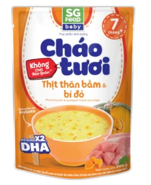 Cháo tươi SGF tổ yến thịt thăn bí đỏ 240g