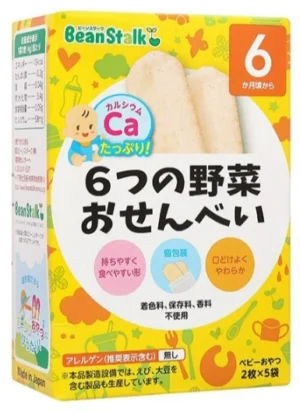 BeanStalk Calcium and 6 Vegetables Rice Snack 6M - 20g