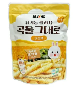 Bánh gạo ăn dặm hữu cơ cho bé vị bí ngô Alvins 25g