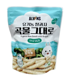Bánh gạo ăn dặm hữu cơ cho bé vị bông cải xanh Alvins 25g