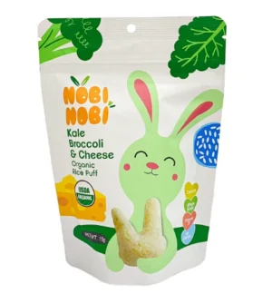 Thực phẩm bổ sung bánh gạo ăn dặm hữu cơ cho bé Nobi Nobi vị cải xoăn, súp lơ, phô mai 15g (Từ 8 tháng tuổi)