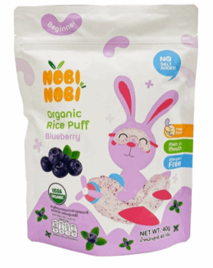 Thực phẩm bổ sung bánh gạo ăn dặm hữu cơ cho bé Nobi Nobi vị việt quất 40g (Từ 6 tháng tuổi)
