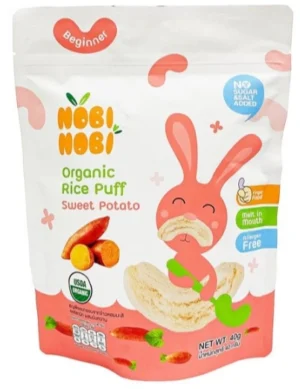 Thực phẩm bổ sung bánh gạo ăn dặm hữu cơ cho bé Nobi Nobi vị khoai lang 40g (Từ 6 tháng tuổi)