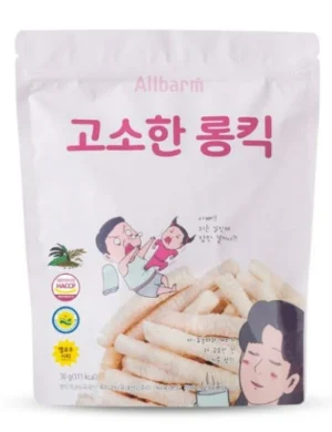 "Bánh gạo lứt hình que cho bé vị vừng yến mạch AllBarm 30g 6M+"