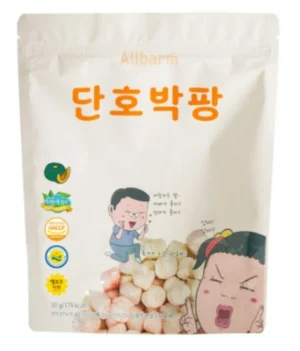 "Bánh gạo lứt viên cho bé vị bí ngô AllBarm 50g 6M+"