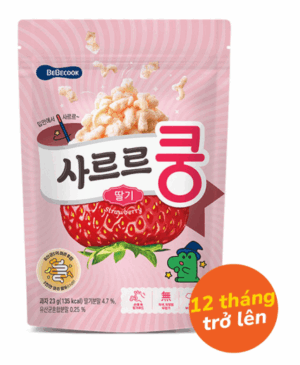 Thực phẩm bổ sung bánh bỏng bổ sung lợi khuẩn vị dâu tây Bebecook 23g