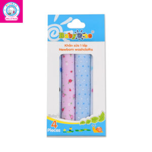 SS1028 Khăn sữa BabyOne in bông (1 lớp) Hộp 4 cái