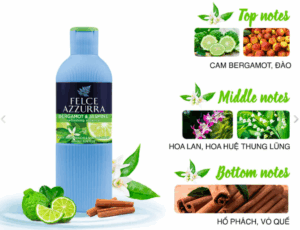 Sữa tắm hương nước hoa Felce Azzurra Hoa cam & nhài 650ml