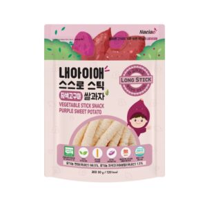 Bánh gạo lứt hữu cơ hình que cho bé vị Khoai Lang Tím Naeiae 30g 6M+