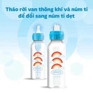 Bình sữa cổ thường 250ml nhựa PP loại Options Plus dòng chuyển đổi màu xanh dương