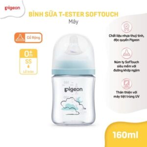 Bình Sữa T-Ester Softouch Baby-Friendly World Pigeon Hoạ Tiết Mây 160Ml