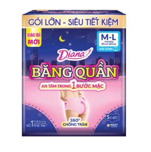 Diana BVS Sensi đêm quần size M-L 5 miếng