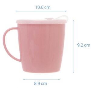 Konbini Cốc uống nước có lỗ cắm ống hút 300ml-màu hồng