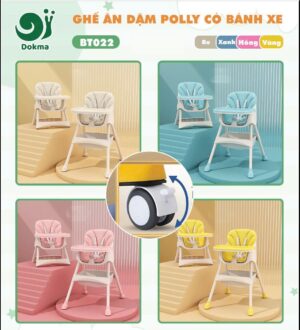 BT022 Ghế ăn dặm Polly có bánh xe