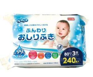Konbini Set 3 gói giấy ướt 80 tờ cho bé (100% tinh khiết)