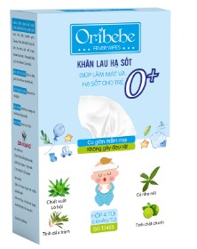 Khăn lau hạ sốt 0+ Oribebe