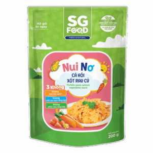 Nui nơ cá hồi xốt rau củ 200g