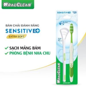 Bộ đôi sản phẩm bàn chải vệ sinh lưỡi và BCDR OralClean Sensitve+