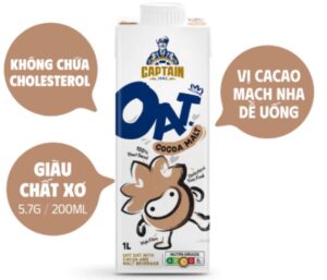 "Sữa yến mạch Captain Oats Cacao lúa mạch 1L"