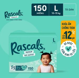 Tã dán Rascals, size L (10-15Kg) (50 miếng/bịch x 3 bịch